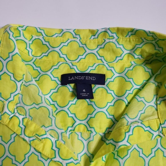 LANDS' END Geometric Print Popover Blouse - Picture 5 of 6